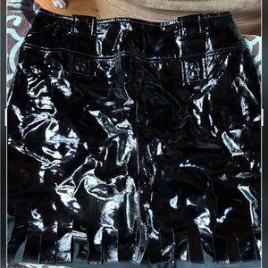 Shiny Black Vinyl Skirt